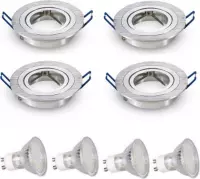 LED inbouwspot - GU10  | Zilver (set van 4 stuks)