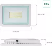 Spectrum - LED schijnwerper Wit - 100W IP65 - 3000K - warm wit licht - 3 jaar garantie