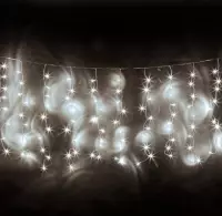 Led gordijn kerst - 10 meter - 65 strings - koud wit - 650 leds - Koppelbaar