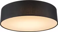 QAZQA drum led - Moderne LED Plafondlamp - 1 lichts - Ø 400 mm - Zwart -  Woonkamer | Slaapkamer | Keuken