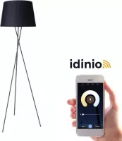Proventa Smart vloerlamp - Dimbaar & bedienbaar via App - Warm wit - Zwart