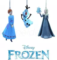 Kerstbal Ornament - Disney© Frozen 3D - Elsa - Olaf - Anna (Set van 3st) + Ornament Gift