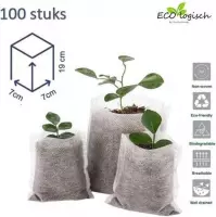 Ecologische kweekpotjes | BULK: 100 stuks | Ø10x19cm | biologisch afbreekbaar | 100% plantaardig | bamboe | stekken | kweken | zaaien | groeien | turfpotjes | stekzakjes | zaaibakj