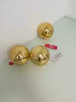 Kerstballen - divers opdruk - 3 stuks - goud glanzend - met diverse strepen