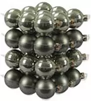 36 glassballs/cap granite green 57 mm | Kerst | Kerstballen