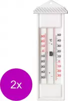 Nature Muurthermometer Min-Max - Thermometer - 2 x 3x8x23 cm Wit