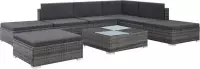 Loungeset poly rattan grijs 20-delig  (incl. Fleecedeken)