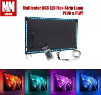 N&N Wonen Multicolor RGB LED TV Flex Strip Verlichting - Inclusief Afstandbediening