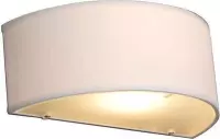 QAZQA drum - Moderne Wandlamp met kap Up Down voor binnen - 1 lichts - D 150 mm - Crème -  Woonkamer | Slaapkamer