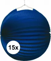 15x Lampionnen blauw 22 cm