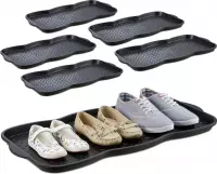 relaxdays 6 x afdruipschaal voor natte schoenen groot - profiel - 75x38cm - schoenenschaal