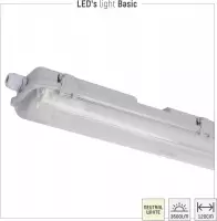 LED's Light - LED TL Armatuur met Buis - 2x18W 120cm 4320lm 4000K IP65 IK08