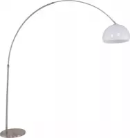 Steinhauer - Sparkled Light - booglamp met witte kunststof kap - staal