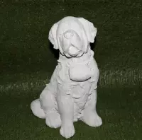 Tuinbeeld Sint Bernard hond (Wit) - Hoogwaardige kwaliteit - Perfect voor binnen of buiten