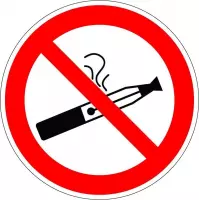 E-sigaret verboden bord - kunststof 150 mm