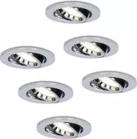 6x HOFTRONIC Maya - LED Inbouwspot - Dimbaar en kantelbaar - GU10 - IP20 voor woonkamer, gang en slaapkamer - Spotjes verlichting - 4000K Neutraal wit - 400 lumen - 5 Watt - Ronde plafondspot