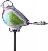 Tuinsteker vogel 115 cm multi color- tuindecoratie - tuinkunst  glazen vogel- tuinprikker - tuinpendel - tuinsteker