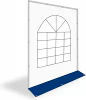 Partytent zijwand met raam | 2m breed | 2m hoog | PVC Premium - blauw/wit