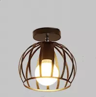 Plafondlamp vintage ijzer zwart rond