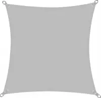 Springos Schaduwdoek/Zonnezeil | Vierkant 3 x 3 m | Grijs