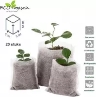 Ecologische kweekpotjes | Ø5x12cm | 20 stuks | biologisch afbreekbaar | 100% plantaardig | bamboe | stekken | kweken | zaaien | groeien | turfpotjes | stekzakjes | groeibakjes | za