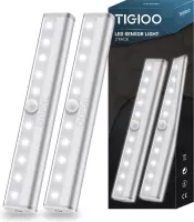 TIGIOO Kastverlichting LED met bewegingssensor- Keukenverlichting op batterij - LED Kast Verlichting Draadloos (2-PACK)