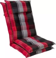 Blumfeldt Homeoutfit24 Sylt bekleding Set van 4 tuinkussen, Made in Europe, fauteuilkussen, tuinstoelkussen, hoge rug, polyester, 50 x 120 x 9 cm, afneembaar hoofdkussen, stoelkuss