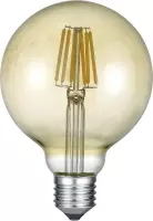 LED Lamp - Filament - Nitron Globin - E27 Fitting - 6W - Warm Wit 2700K - Amber - Aluminium