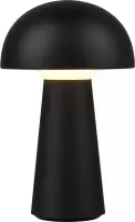 LED Tafellamp - Iona Lenio - 2W - Warm Wit 3000K - USB Oplaadbaar - Rond - Mat Zwart - Kunststof