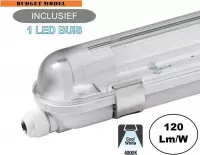 Complete LED TL Armatuur 150cm 24W, 2880LM (High Lumen), 4000K Neutraal Wit, IP65, Incl. 1x led buis