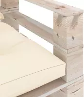 vidaXL Tuinbank met crèmekleurige kussens pallet grenenhout