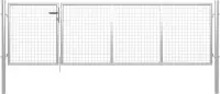 Poort 350x100 cm staal zilverkleurig