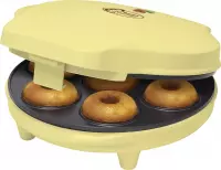 Bestron Donutmaker in Sweet Dreams design, met bakindicatielampje & antiaanbaklaag, 700W, kleur: geel