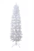 Kunstkerstboom White pencil - extra smal dia. 65cm- 210cm hoog - Easy setup - 2 kleurige wit - hoogwaardige PVC - 48 takken - 590 tips