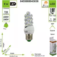 LED BULB lamp, E27, 9 W, 3000 K, (Pack van 5)[Energieklasse A+]