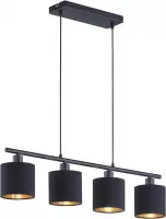 Hanglamp metaal zwart stoffen kap modern Tafellamp