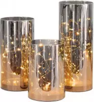 Glazen met sfeerlicht 3 delig decoratie sfeerlamp
