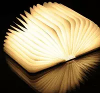 Lightbook De Stijlvolle Boeklamp - Donker houten cover met warm/wit licht