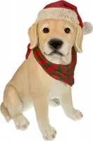 Labrador beeld met kerstmuts 32x25x41 cm | Meander