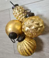 Kerstbal - set van 4 - oud goud