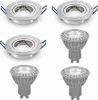 LED inbouwspot - GU10 dimbaar  | Zilver (set van 3 stuks)