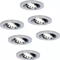 6x HOFTRONIC Maya - LED Inbouwspot - Dimbaar en kantelbaar - GU10 - IP20 voor woonkamer, gang en slaapkamer - Spotjes verlichting - 6400K Daglicht wit - 400 lumen - 5 Watt - Ronde plafondspot
