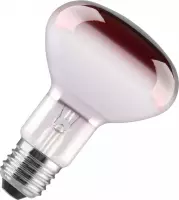 Reflectorlamp R80 rood 60W grote fitting E27