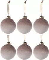 J-line - Kerstballen parels glas rood 8cm