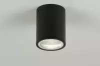 Lumidora Plafondlamp 71905 - GU10 - Zwart - Metaal - Buitenlamp - Badkamerlamp - IP54 - ⌀ 9 cm