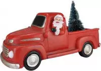 Kerstman - Kerst - Christmas - Feestdagen - Decoratie - Holidays - Oud & Nieuw -  Cadeau - Feestdagen - Kerstboom -Kerstman in auto -  Speelgoed - Kinderen - Rood - Keramiek - 23 x