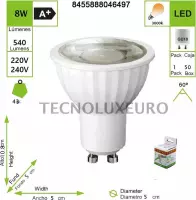 LED GU10 8W 220-240Vu 3000K (Pack van 5)  [Energieklasse A+]