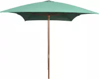 Parasol met houten paal 200x300 cm groen