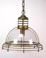Metalen hanglamp met glazen kap 39x39x36cm