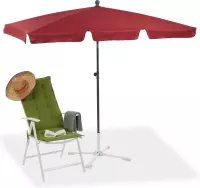 Relaxdays parasol rechthoekig - 200 x 120 cm - strandparasol - stokparasol balkon of tuin - bruin